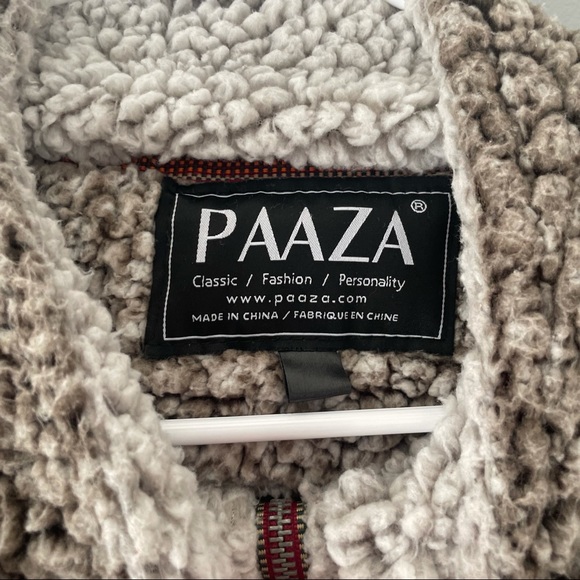 Paaza Fleece Sherpa Warm Hikinig QuarterZip Jacket Fuzzy Vsco - Picture 4 of 6